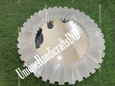 Modern wall mirror, Selenite Mirror wall decor, Round mirror, Bathroom mirror, frame mirror, Living room mirror, ( Can be customized ) Unique Handicrafts IND